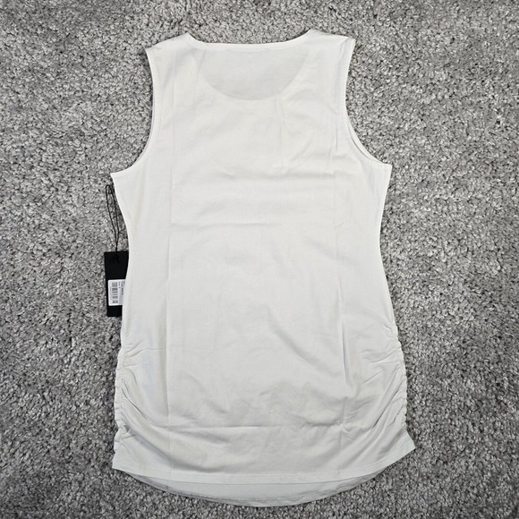 Liv by Habitat Tank Top Womens Small White Ruched Sided Long Essential - Picture 8 of 11